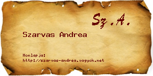 Szarvas Andrea névjegykártya
